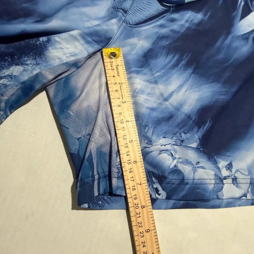 adidas abstract pattern‎ blue swim trunks shorts, men's xl #1343